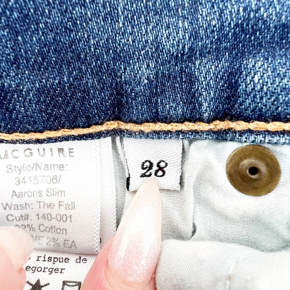 McGuire Aarons Slim Jeans The Fall Wash Distressed Denim Size 28 - Picture 5 of 6
